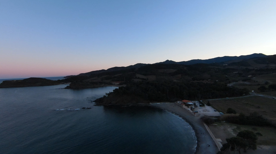plage de Paulille au coucher du soleil 